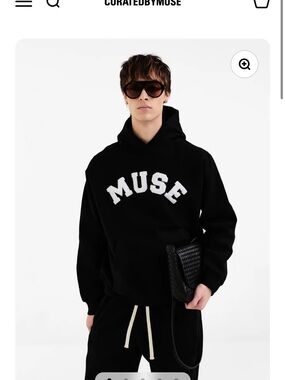 Muse Black Hoodie with White Arch Logo